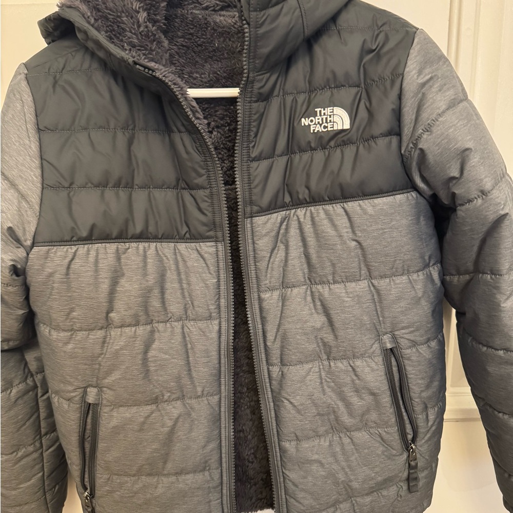 The North Face Boys Large Charcoal and Black Jacket
